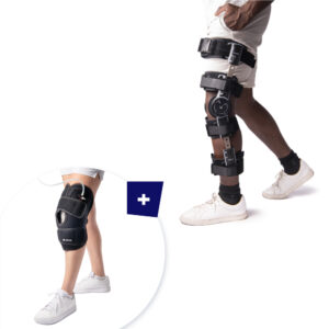 visuel du set artic incluant une attelle articulée et une attelle genou